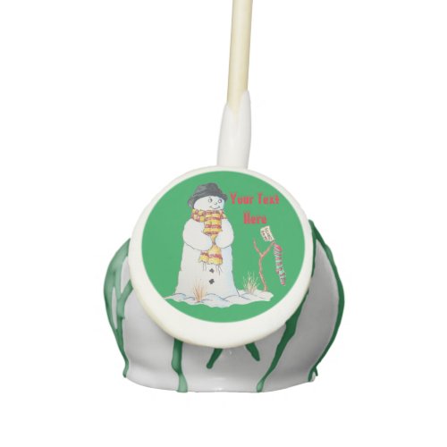 Cute smiling snowman note for santa in the snow cake pops