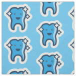 Cute Smiling Sparkling Teeth Pattern Fabric