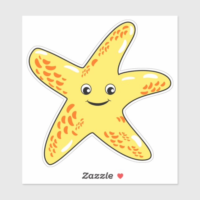 Cute smiling Starfish Sticker (Sheet)