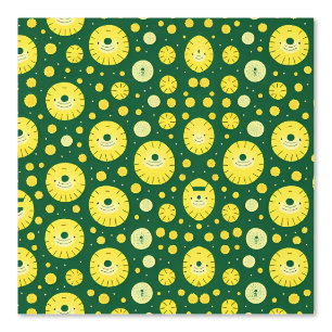 Cute Smiling Sun and Flower Pattern Wallpaper