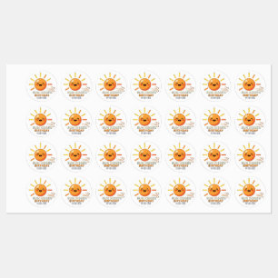 Cute Smiling Sun Birthday Wishes Iron On Clothing Kids' Labels