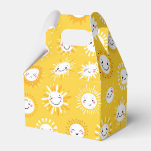 Cute smiling sun cartoon art favor boxes