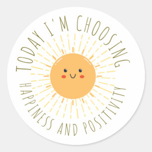 Cute Smiling Sun Classic Round Sticker