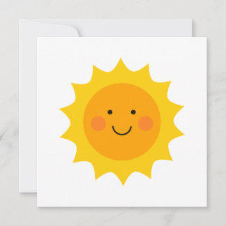 Cute smiling sun flat card