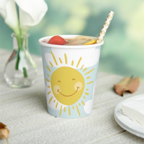 Cute Smiling Sun Paper Cups