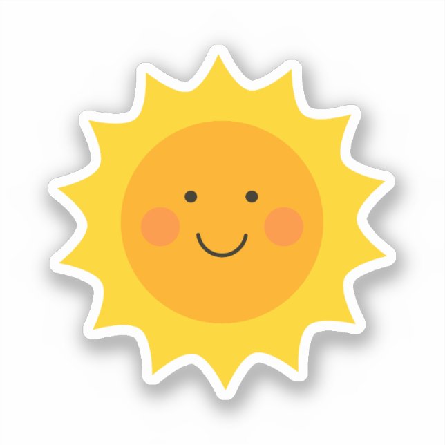 Cute smiling sun Sticker (Front)