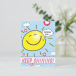 Cute Smiling Sunshine Keep Shining Encouragement Postcard