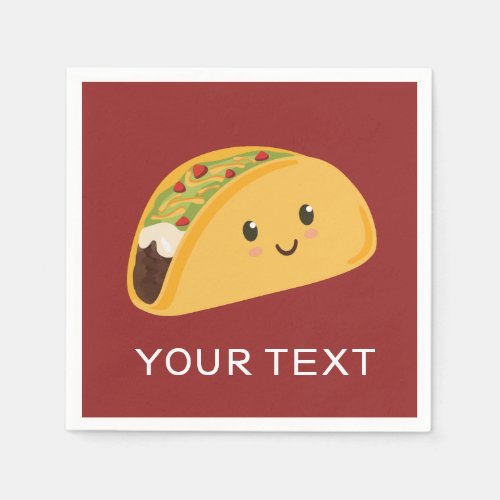 Cute Smiling Taco Party Napkin