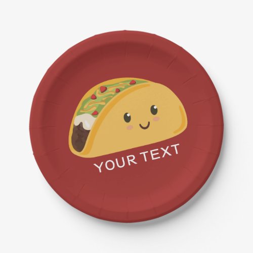 Cute Smiling Taco Party Plate