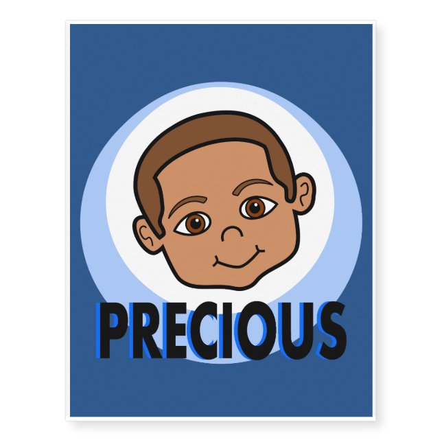 Cute Smiling Vector Graphics Boy Temporary Tattoo (Front)