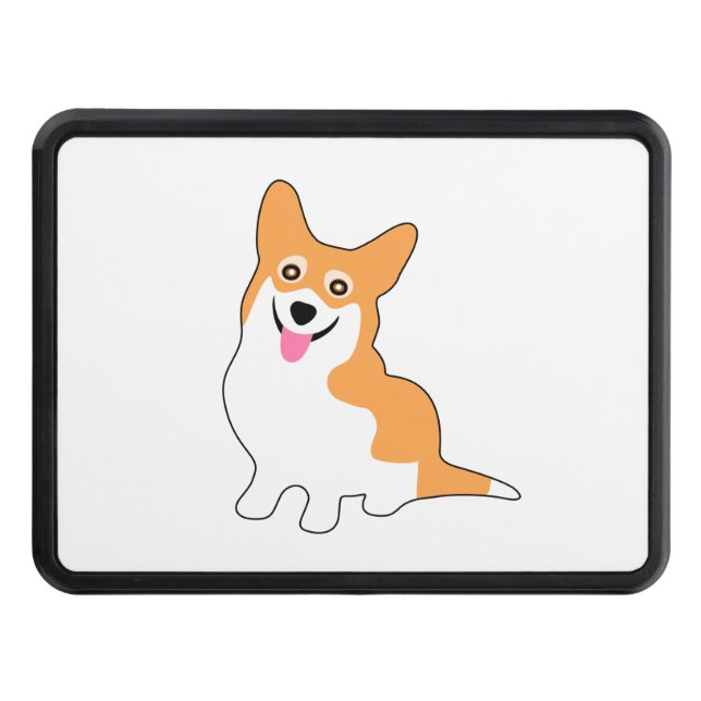 Cute Smiling Welsh Corgi Pup Hitch Cover (Front)