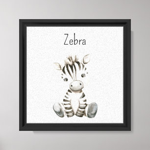 Cute Smiling Zebra Safari Animal Canvas Print