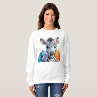 Cute smiling zebra sweatshirt