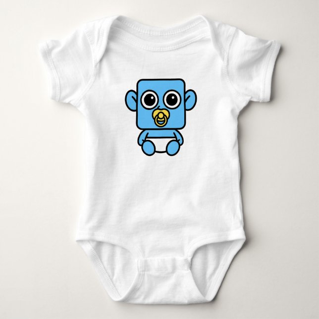 Cute Smilo Baby Bodysuitwith Yellow Pacifier. Bodysuit (Front)