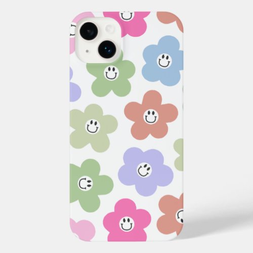 cute smily flower pattern phone case/iphone 14plus iPhone 14 plus case