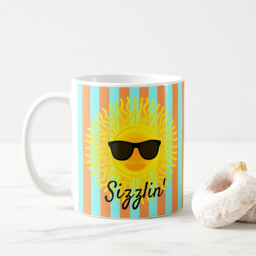 Cute Smokin Hot Yellow Sun Black Sunglasses Coffee Mug