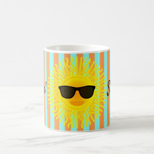 Cute Smokin Hot Yellow Sun Black Sunglasses Coffee Mug