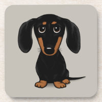 Cute Smooth Coated Black and Tan Dachshund Dog