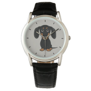 Cute Smooth Coated Black and Tan Dachshund Dog Watch