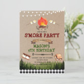 Cute s'more bonfire party invitation (Standing Front)