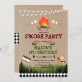 Cute s'more bonfire party invitation (Front/Back)