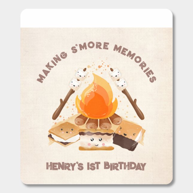 Cute S'more Campfire 1st Birthday Breath Savers® Mints (Sticker)