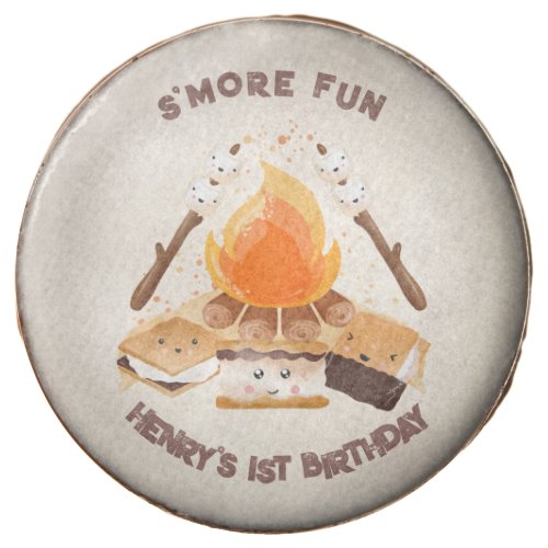 Cute Smore Campfire 1st Birthday Chocolate Covered Oreo