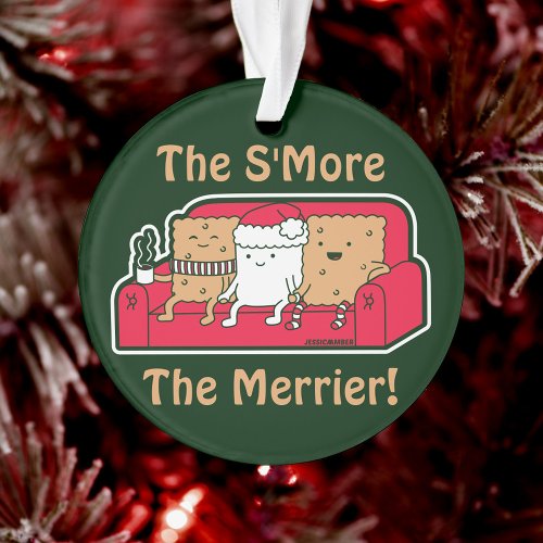 Cute SMore Family Cartoon Merry Christmas  Ornament