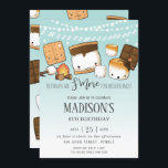 Cute S'more Smores Camping Bonfire Birthday Party Invitation<br><div class="desc">Personalize this cute S'mores invitation with your party details easily and quickly, simply press the customize it button to further re-arrange and format the style and placement of the text.  This adorable invitation features kawaii s'mores, chocolates, mashmallows and cookies. Great for any age. Matching items available in store! (c) The...</div>
