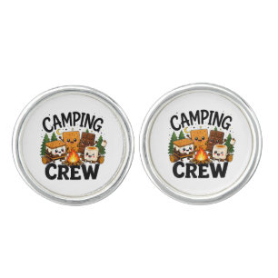 Cute S'mores Campfire Camping Squad Outdoor Cufflinks