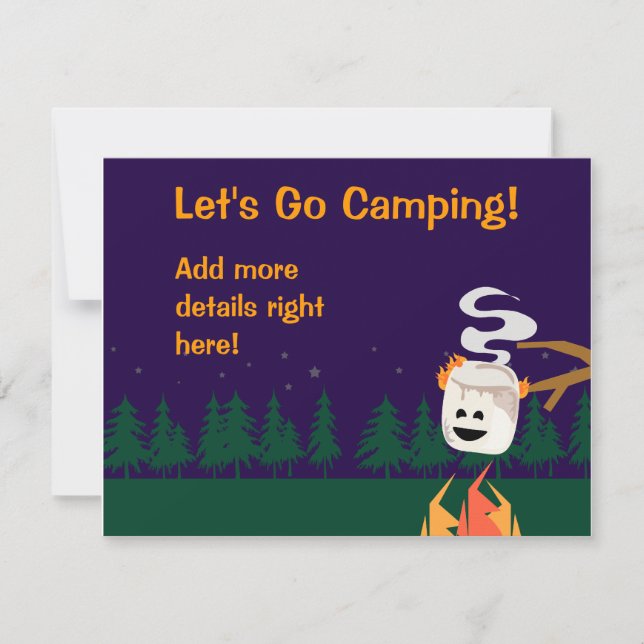Cute Smores Camping Trip or Party Invitation (Front)