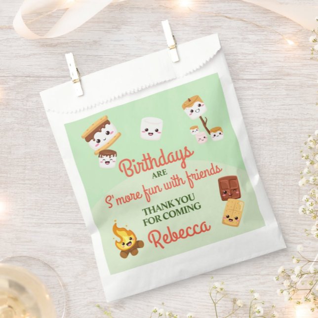 Cute S'mores Campout Birthday Party  Favor Bag (Creator Uploaded)