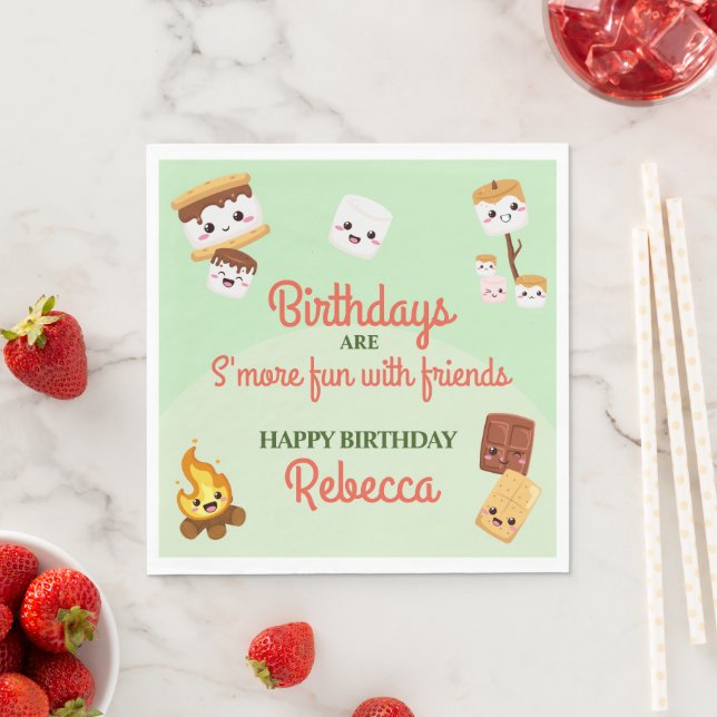 Cute S'mores Campout Birthday Party  Napkins (Insitu)