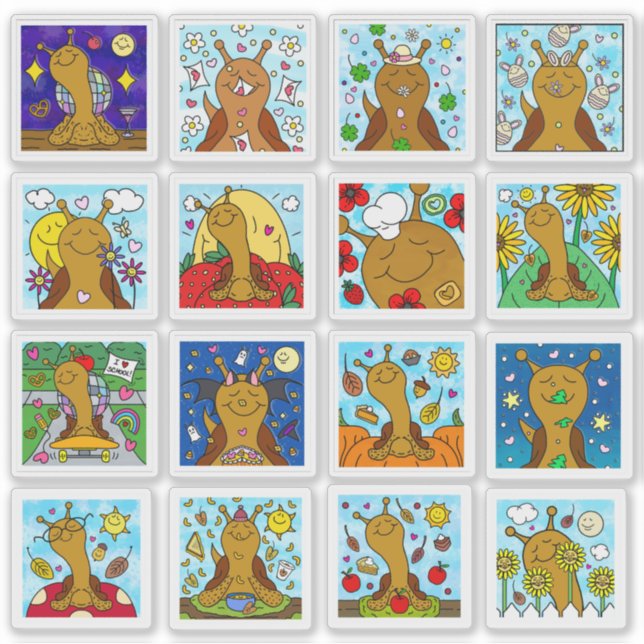 Cute Snail 2025 Tiny Art Series Sticker (Front)