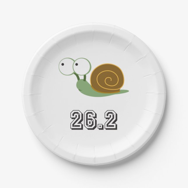 Cute Snail 26.2 (marathon) Paper Plates (Front)