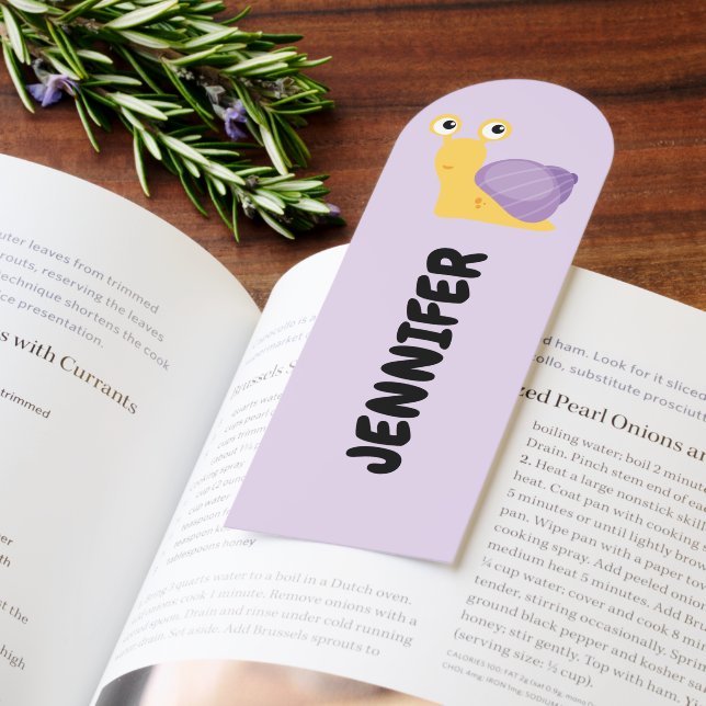CUTE SNAIL ADORABLE CARTOON ADD KIDS NAME  BOOKMARKS (Book)