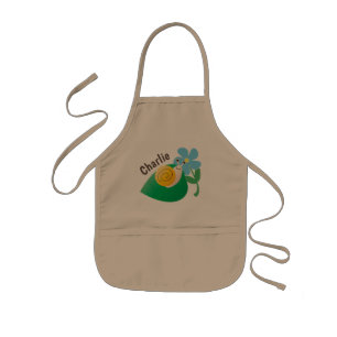 Cute Snail and Flower Personalised Gardening Kids' Apron