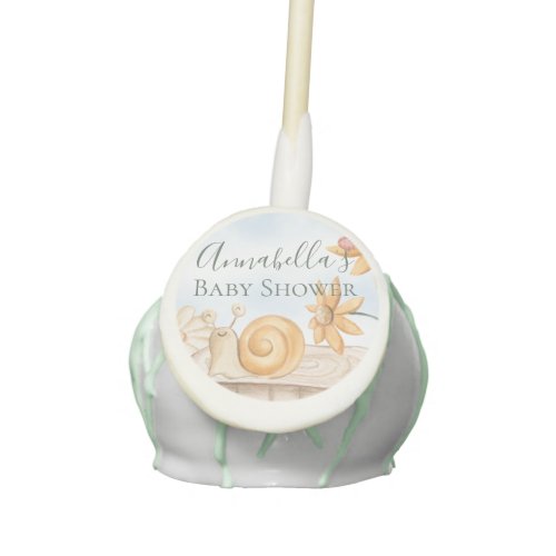Cute Snail and Ladybug Garden Theme Baby Shower Cake Pops