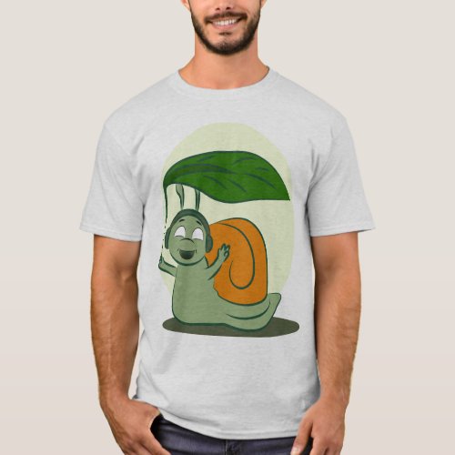 Cute_snail_and_leaf_character_23716403_1000 T_Shirt