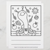 Cute Snail Apple-y Sweet Smiles Coloring Page (Front/Back)