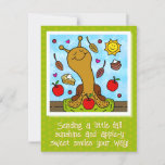 Cute Snail Apple-y Sweet Smiles Fall Postcard