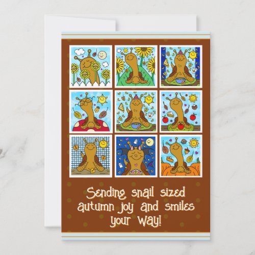 Cute Snail Autumn Joy And Smiles Fall Card