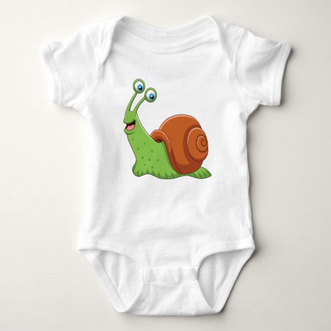 Cute Snail Baby Bodysuit (Front)