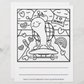 Cute Snail Back To School Skateboard Coloring Page (Front/Back)