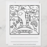 Cute Snail Back To School Skateboard Coloring Page