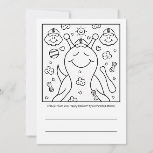 Cute Snail Baseball Blessings Coloring Greeting Card