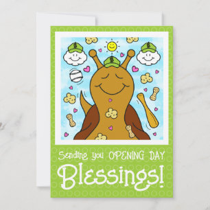 Cute Snail Baseball Blessings Greeting Card