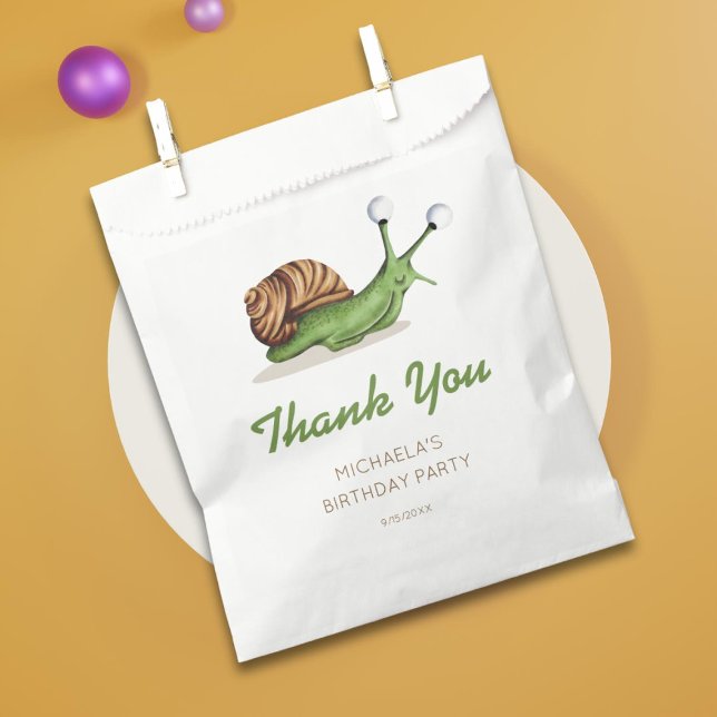 Cute Snail Birthday Favor Bag (Creator Uploaded)