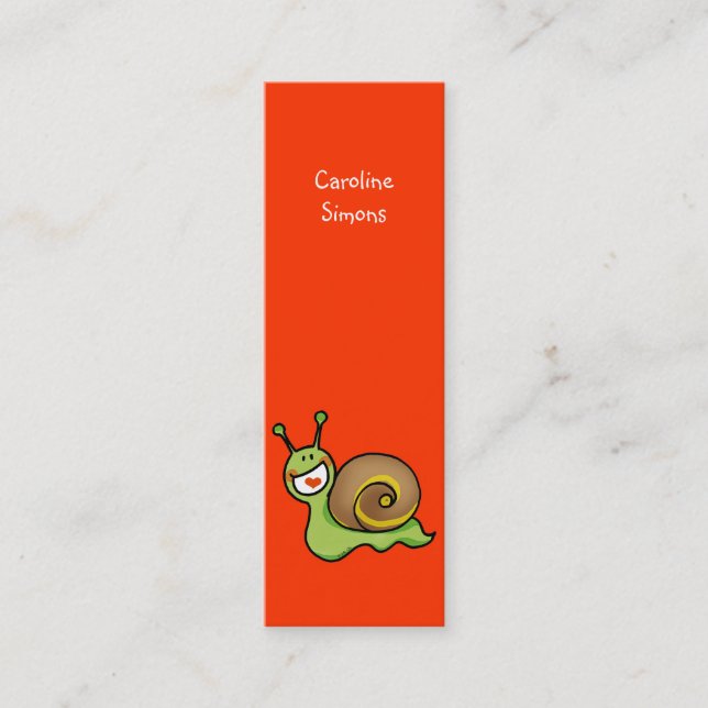 Cute snail bookmark mini business card (Front)