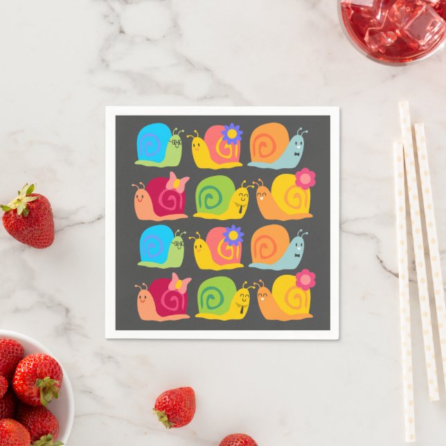 Cute snail children's design napkins (Insitu)